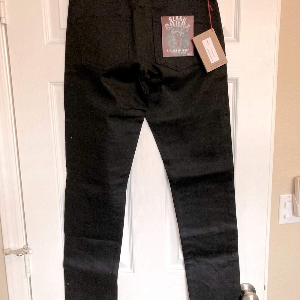 Naked & Famous Black Cobra stretch selvedge BNWT